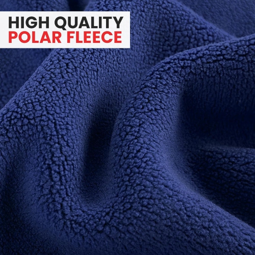 Canadian Linen Polar Fleece Blankets, 80"x90" Double Size Lightweight Cozy Warm Super Soft Moisture Free Breathable Blanket for All Season, Navy Blue