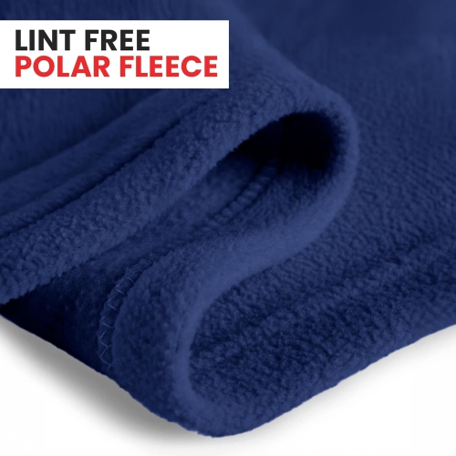 Canadian Linen Polar Fleece Blankets, 80"x90" Double Size Lightweight Cozy Warm Super Soft Moisture Free Breathable Blanket for All Season, Navy Blue