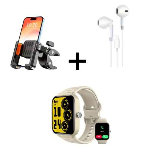 Bike Phone Mount, Type-C Earphones, and Smart Sports Watch - Ideal Christmas and Birthday Gifts