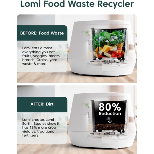 Lomi Smart Waste Electric Kitchen Composter, 3L Capacity, Odor-Free, Turns Waste into Fertilizer