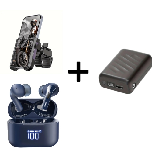 Casque d'écoute avec lecture 48H, batterie 20000&nbsp;mAh et support de téléphone pour vélo à 360°
