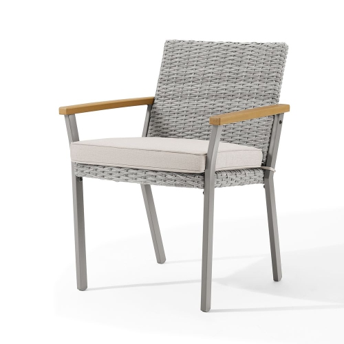 SONGMICS HOME  Sencillo Collection Patio Dining Chair – Outdoor Dining Chair & Patio Armchair With Faux Wood Armrests