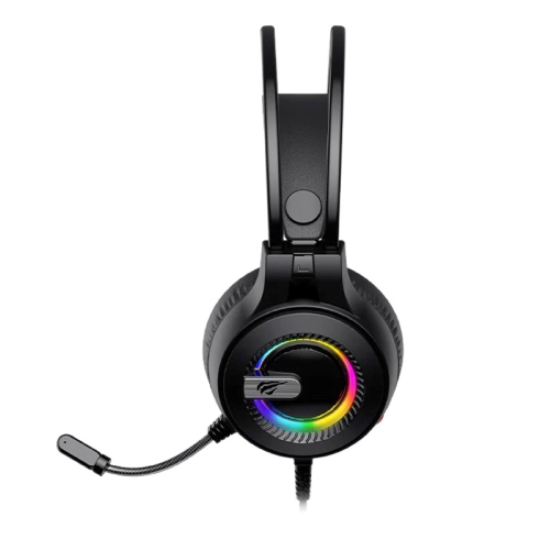 Casque de jeu H2040D RVB dynamique 3,5 mm auxiliaire + USB avec haut-parleurs 50 mm et micro - Noir de Havit