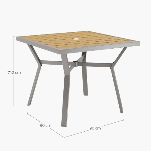 SONGMICS HOME Sencillo Collection - Dining Table, Patio Table, with Umbrella Hole