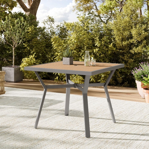SONGMICS HOME Sencillo Collection - Dining Table, Patio Table, with Umbrella Hole