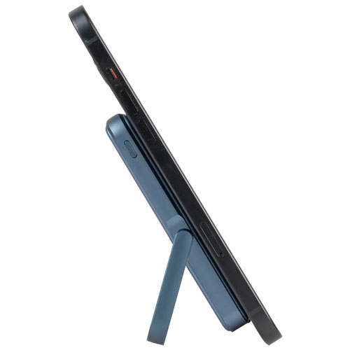 Chargeur portable de 5000 mAh Piston Power de LOGiiX avec chargement sans fil - Bleu minuit