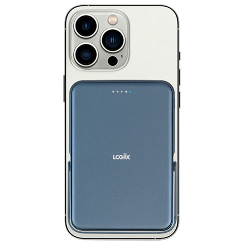 LOGiiX Piston Power 5000 mAh Power Bank with Wireless Charging - Midnight Blue