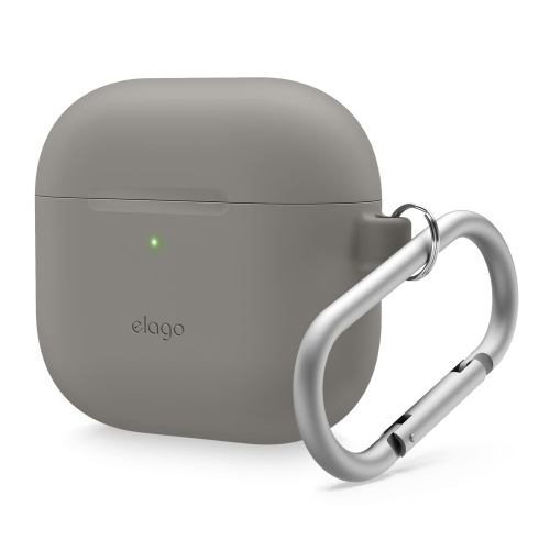 elago Silicone Case Compatible with AirPods 4 Case - Carabiner Included, Supports Wireless Charging, Shock Resistant, Full Protection
