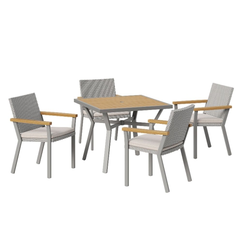 SONGMICS HOME  Sencillo Collection Patio Dining Set – 5-Piece Patio Dining, Outdoor Furniture & Modern Dining Set