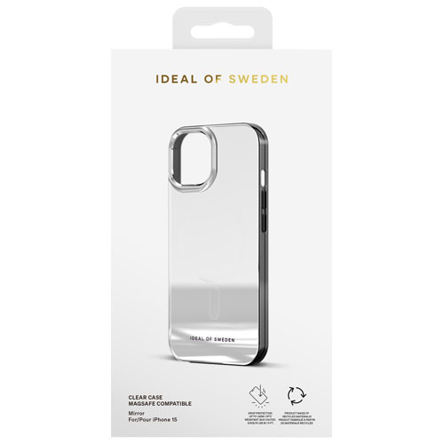 Étui rigide ajusté Mirror d'Ideal of Sweden pour iPhone 16e/15/14/13 - Transparent réfléchissant