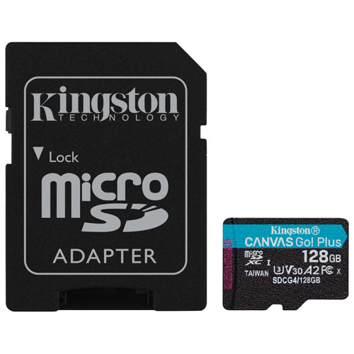 Kingston Canvas Go! Plus 128GB 200MB/s U3 V30 microSD Memory Card