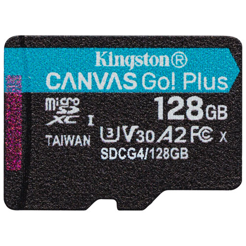 Kingston Canvas Go! Plus 128GB 200MB/s U3 V30 microSD Memory Card