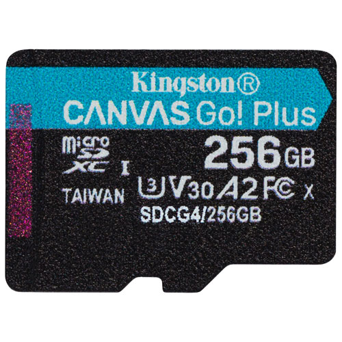 Kingston Canvas Go! Plus 256GB 200MB/s U3 V30 microSD Memory Card