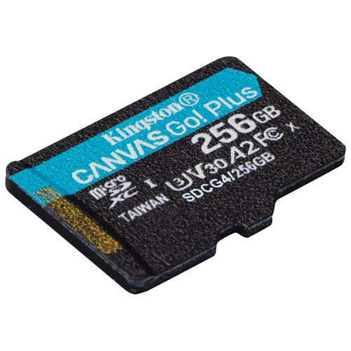 Kingston Canvas Go! Plus 256GB 200MB/s U3 V30 microSD Memory Card