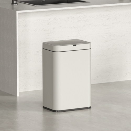 Elpheco Smart Touchless Garbage Bin, 5.3 Gallon Motion Sensor Trash Can with Silent Lid, Fingerprint-Proof, Waterproof, Custom Fit Bags, White