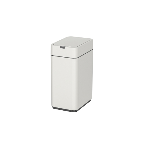 Elpheco Compact Motion Sensor Garbage Bin, 2.4 Gallon Touchless Trash Can with Motion Sensor, Rounded Lid, Silent Close, Space-Saving Design, White