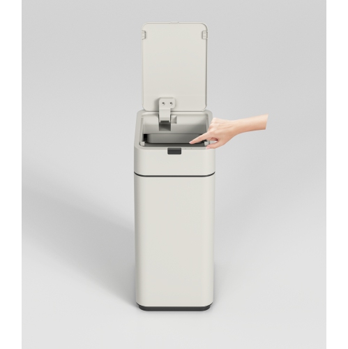 Elpheco Compact Motion Sensor Garbage Bin, 2.4 Gallon Touchless Trash Can with Motion Sensor, Rounded Lid, Silent Close, Space-Saving Design, White