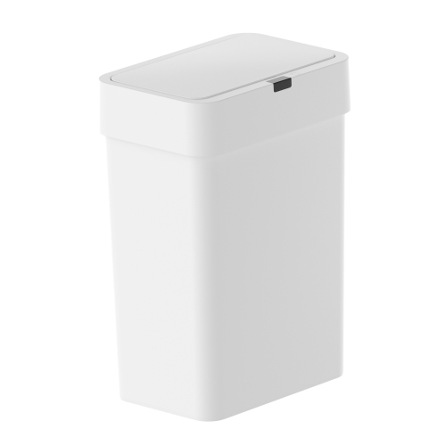 Elpheco Slim Motion Sensor Garbage Bin, 2.4 & 4 Gallon Touchless Trash Can with Silent Lid, Fingerprint-Proof, Waterproof, Custom Fit Bags, White