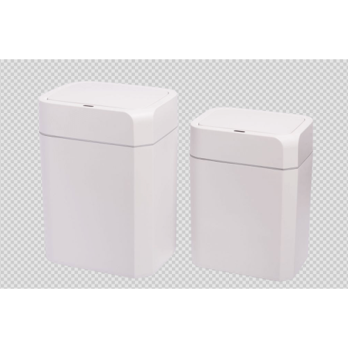 Elpheco Slim Motion Sensor Garbage Bin, 2.4 & 4 Gallon Touchless Trash Can with Silent Lid, Fingerprint-Proof, Waterproof, Custom Fit Bags, White