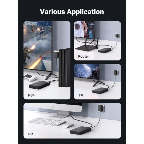UGREEN 3.5/2.5 Inch External Hard Drive Enclosure with USB 3.0, UASP, and 12V Power Adapter for SSD/HDD, Tool-Free Installation, Heat Dissipation