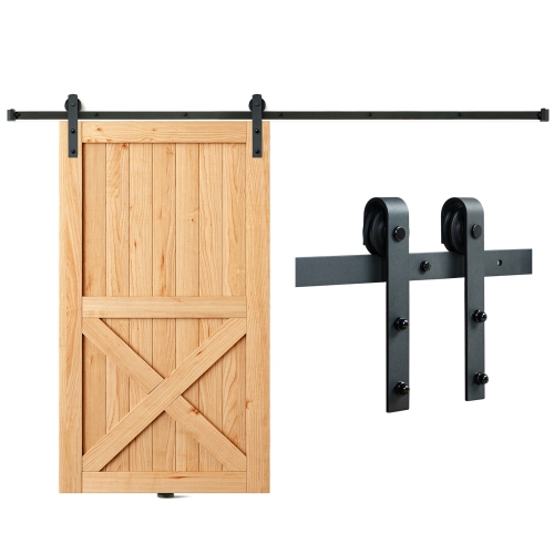 VEVOR 8FT Sliding Barn Door Hardware Kit, 330LBS Loading Heavy Duty Barn Door Track Kit, Fit 3.7-4.3FT Wide and 1.3"-1.8" Thick Door Panel, with