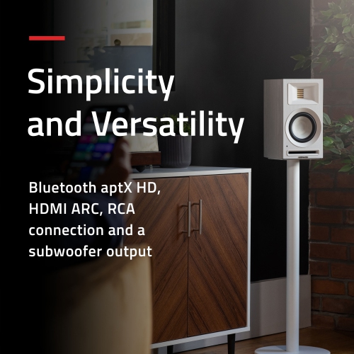 Fluance Ri71 Stereo Powered Bookshelf Speakers with AMT Tweeters, 5" Drivers, 120W Amp - HDMI, Bluetooth, RCA & Sub Out