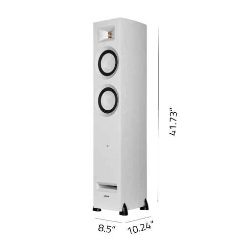Fluance Ri91 Stereo Powered Floorstanding Tower Speakers with AMT Tweeters, 2x6.5", 150W Amp - HDMI, Bluetooth, & RCA