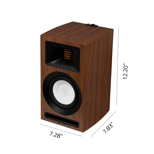 Fluance Ri71 Stereo Powered Bookshelf Speakers with AMT Tweeters, 5" Drivers, 120W Amp - HDMI, Bluetooth, RCA & Sub Out