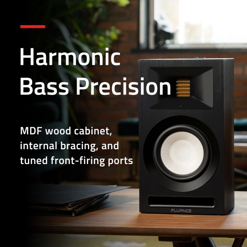 Fluance Ri71 Stereo Powered Bookshelf Speakers with AMT Tweeters, 5" Drivers, 120W Amp - HDMI, Bluetooth, RCA & Sub Out