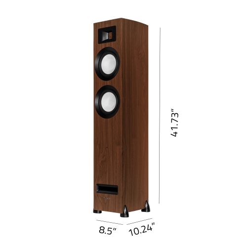 Fluance Ri91 Stereo Powered Floorstanding Tower Speakers with AMT Tweeters, 2x6.5", 150W Amp - HDMI, Bluetooth, & RCA