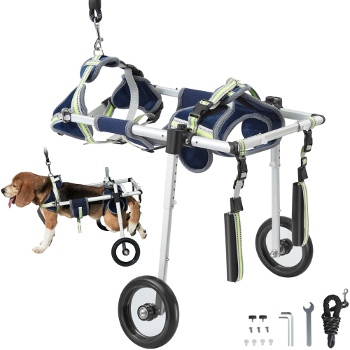 VEVOR 2 Wheels Dog Wheelchair for Back Legs, Pet Wheelchair Lightweight & Adjustable Assisting in Healing, Dog Cart/Wheelchair for Disabled,