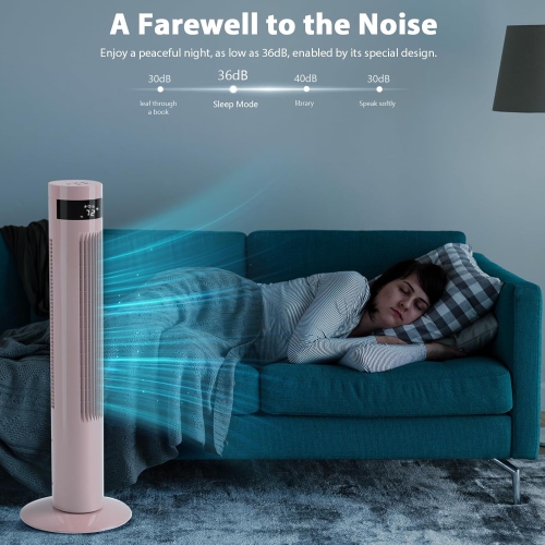 Ventilateur vertical portatif 36&nbsp;po de Cowsar Ventilateur électrique oscillant Télécommande silencieuse Ventilateur de plancher sans pales 3