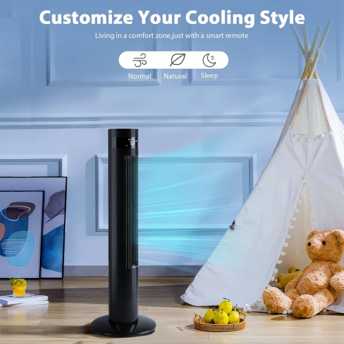 Ventilateur vertical portatif 36&nbsp;po de Cowsar Ventilateur électrique oscillant Télécommande silencieuse Ventilateur de plancher sans pales 3