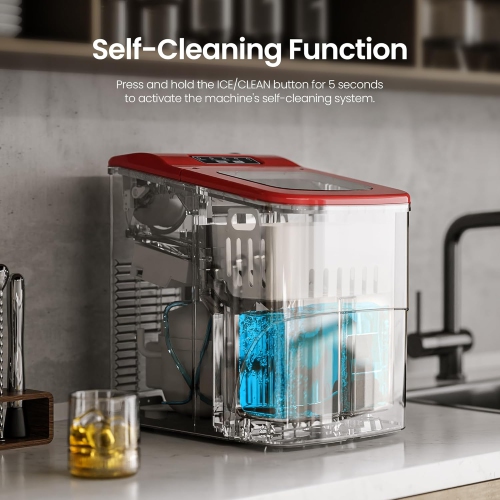 Cowsar Nugget Ice Machine, 66Lbs/Day, Stainless Steel, Built-in & Freestanding, Self-Cleaning, 24H Timer, Perfect for Bars, Cafes & Businesses