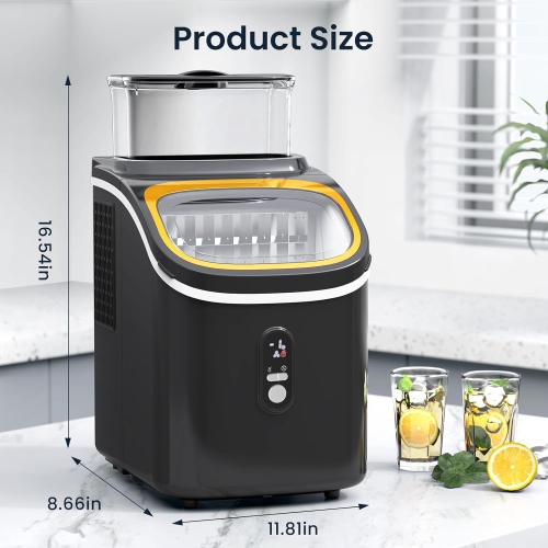 COWSAR Countertop Ice Maker,30Lbs/24H,Automatic Cleaning Function and 24-Hour Timing Ice Machine with Ice Scoop&Ice Basket