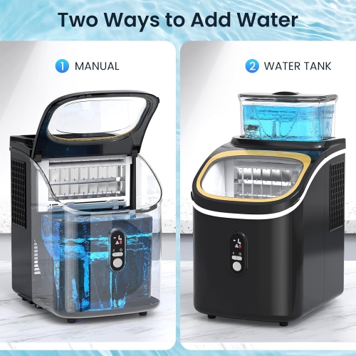 COWSAR Countertop Ice Maker,30Lbs/24H,Automatic Cleaning Function and 24-Hour Timing Ice Machine with Ice Scoop&Ice Basket