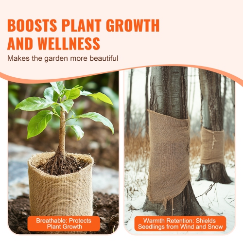 VEVOR 40” x 30 ft Burlap Fabric Roll, 50 x 50 High Density Wide Natural Burlap Fabric Rolls, Jute Fabric Burlap Tree Wrap Roll, for Decor, Crafts,