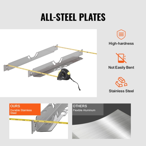VEVOR 2-Pack Wheel Alignment Tool, Toe Alignment Toe Plates, Stainless Steel Wheel Alignment Tool Plate, Toe Angle Accurate Measurement, Includes