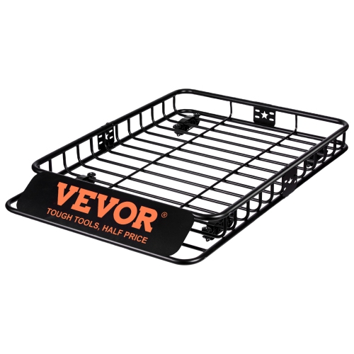 VEVOR 46" x 36" x 4.5" Roof Rack Cargo Basket, Rooftop Cargo Carrier, Heavy-duty 200 LBS Capacity Universal Roof Rack Basket, Luggage Holder for SUV,