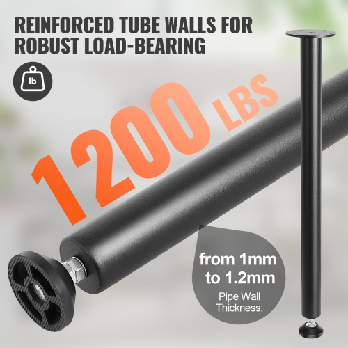 Ensemble de 4 pieds de bureau réglables VEVOR de 28&nbsp;po, pattes de bureau en acier renforcé pour le bricolage, capacité de charge