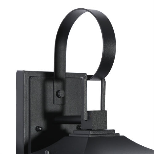 17.3 in. 1-Light Textured Black Traditional Patio Outdoor Wall Lantern Sconce Light with Clear Glass