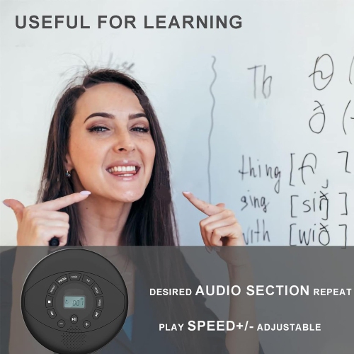 Portable CD Player,Rechargeable Walkman CD Player with Speaker,CD Player with Headphones,CD-R,MP3 USB Playable,CD Player for Car Home Travel