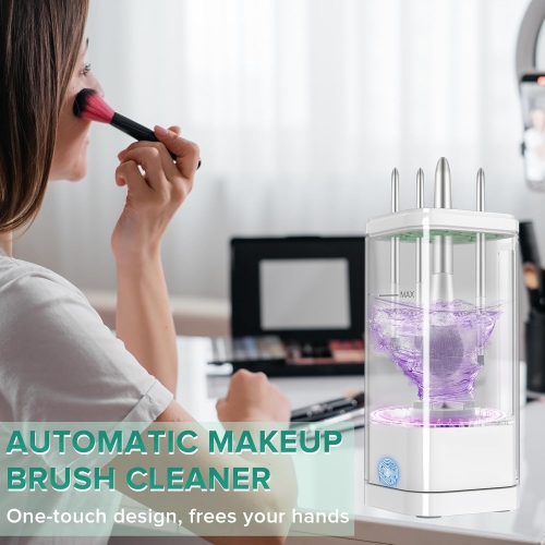 Electric Makeup Brush Cleaner,Multi-Functional Cosmetic Brush Cleaner,Portable Automatic Makeup Brush Cleaning Machine With Dryer-Holder,USB-C