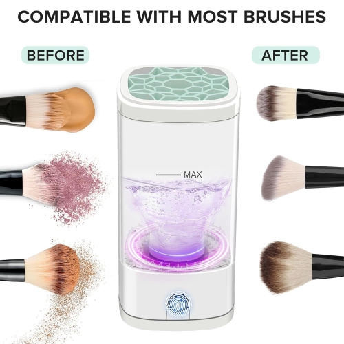 Electric Makeup Brush Cleaner,Multi-Functional Cosmetic Brush Cleaner,Portable Automatic Makeup Brush Cleaning Machine With Dryer-Holder,USB-C