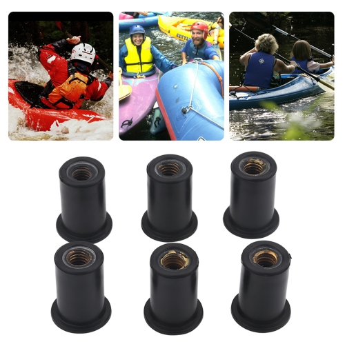 Écrous de puits en caoutchouc durable M6 6 pièces Boulons de pare-brise pour motos Kayak Canoe Boats