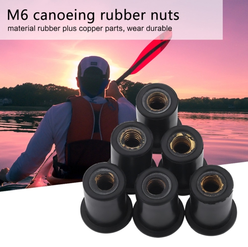 Écrous de puits en caoutchouc durable M6 6 pièces Boulons de pare-brise pour motos Kayak Canoe Boats