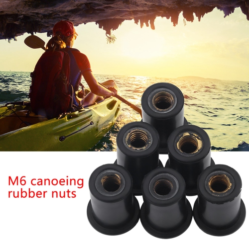 Écrous de puits en caoutchouc durable M6 6 pièces Boulons de pare-brise pour motos Kayak Canoe Boats