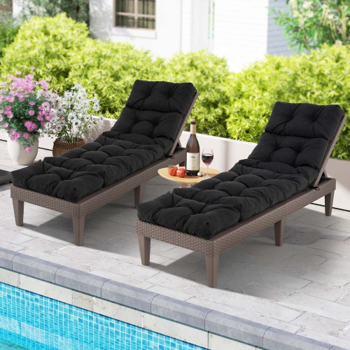 Costway 73" Lounge Chaise Cushion Padded Recliner Cushion Indoor Outdoor