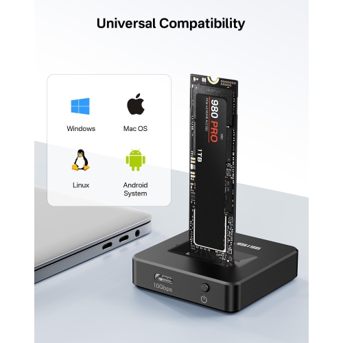 ACASIS M.2 NVMe to USB Docking Station, USB 3.2 Type-C, Tool-Free, Compatible with Thunderbolt 4/3, Up to 8TB, Aluminum Enclosure