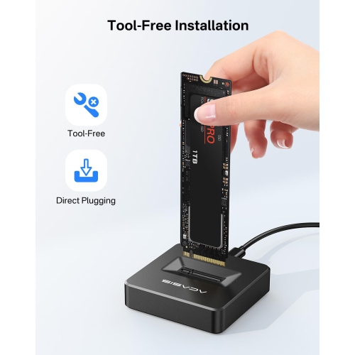 ACASIS M.2 NVMe to USB Docking Station, USB 3.2 Type-C, Tool-Free, Compatible with Thunderbolt 4/3, Up to 8TB, Aluminum Enclosure